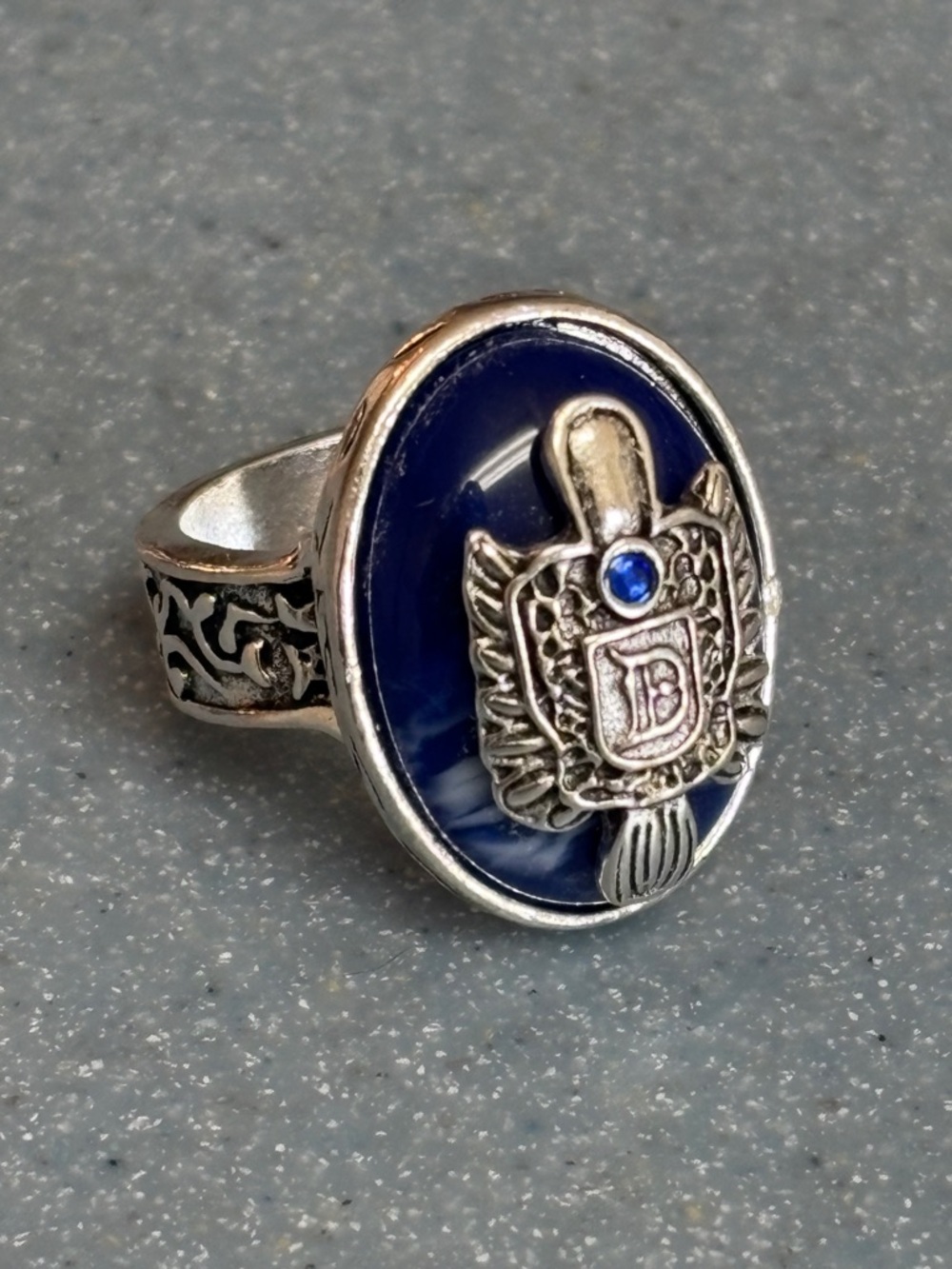 Vampire Diaries Damon Salvatore Daylight Ring Blue Lapis Antique Silver